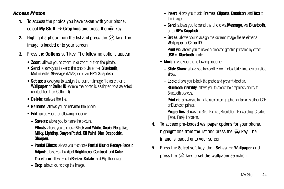 Access photos | Samsung SGH-A637CWAATT User Manual | Page 47 / 166