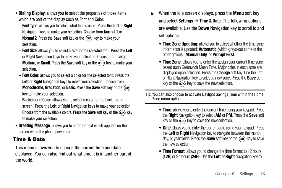 Time & date | Samsung SGH-A637CWAATT User Manual | Page 81 / 166