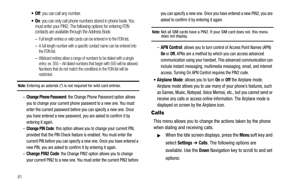 Calls | Samsung SGH-A637CWAATT User Manual | Page 84 / 166