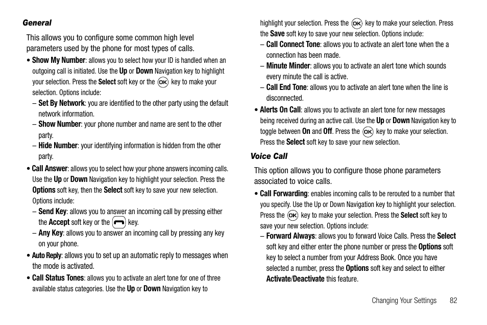 General, Voice call | Samsung SGH-A637CWAATT User Manual | Page 85 / 166