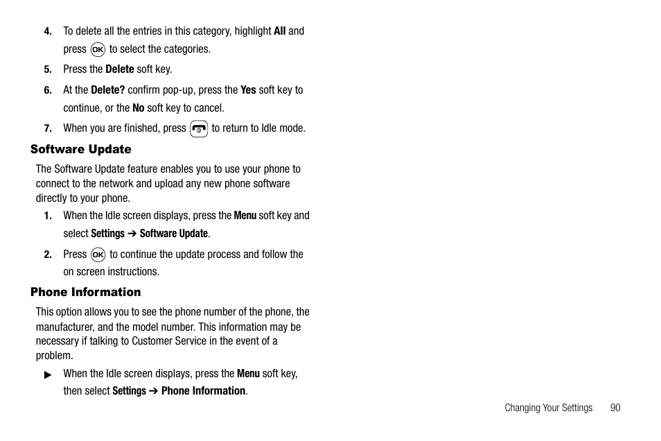Software update, Phone information, Software update phone information | Samsung SGH-A637CWAATT User Manual | Page 93 / 166