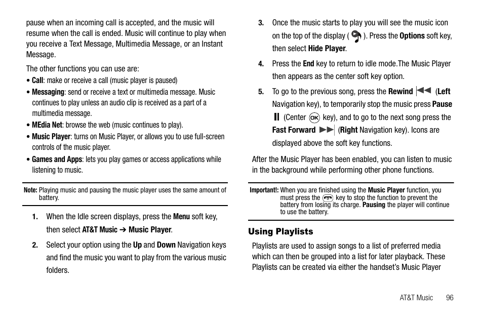 Using playlists | Samsung SGH-A637CWAATT User Manual | Page 99 / 166