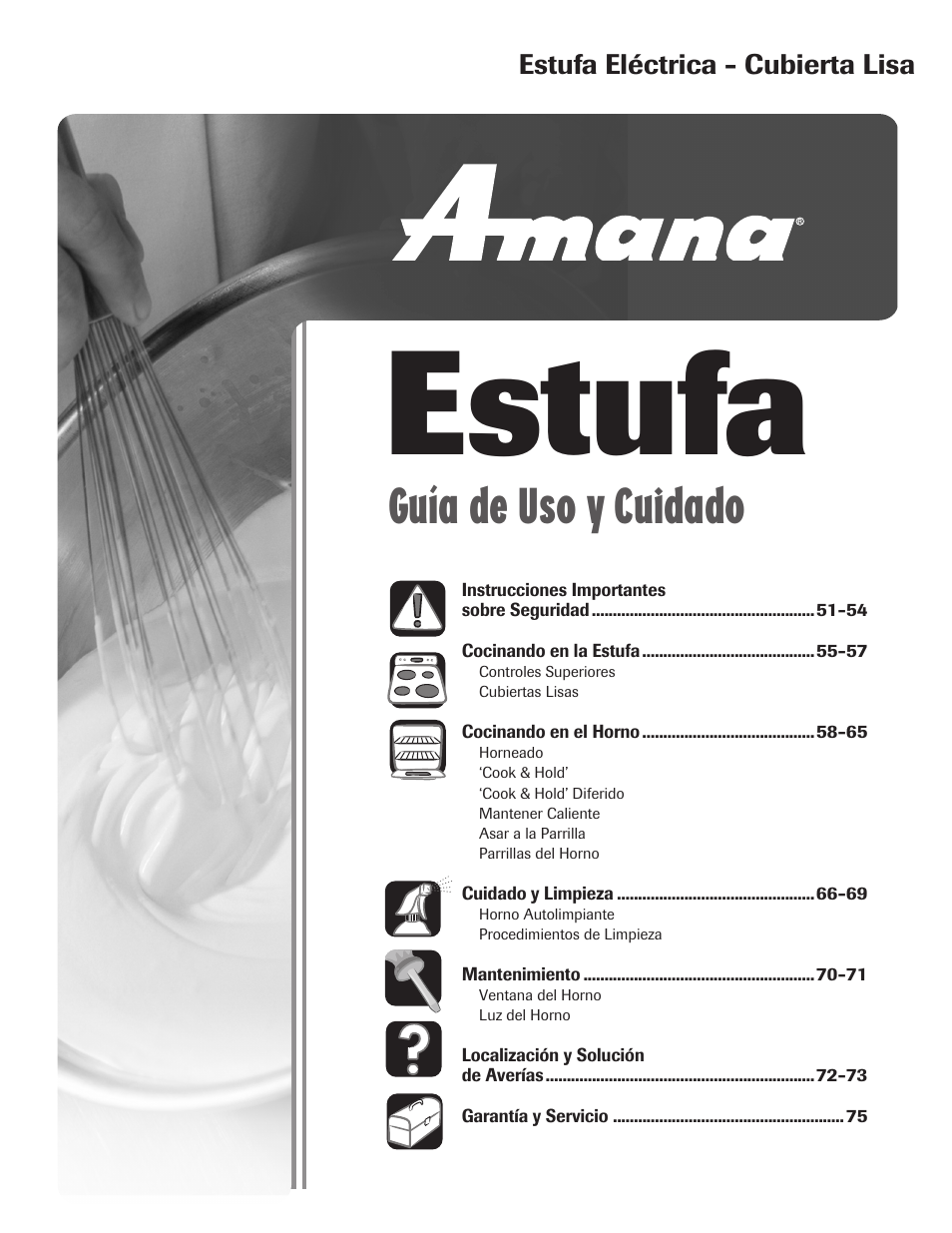 Estufa, Guía de uso y cuidado | Amana 8113P596-60 User Manual | Page 51 / 76