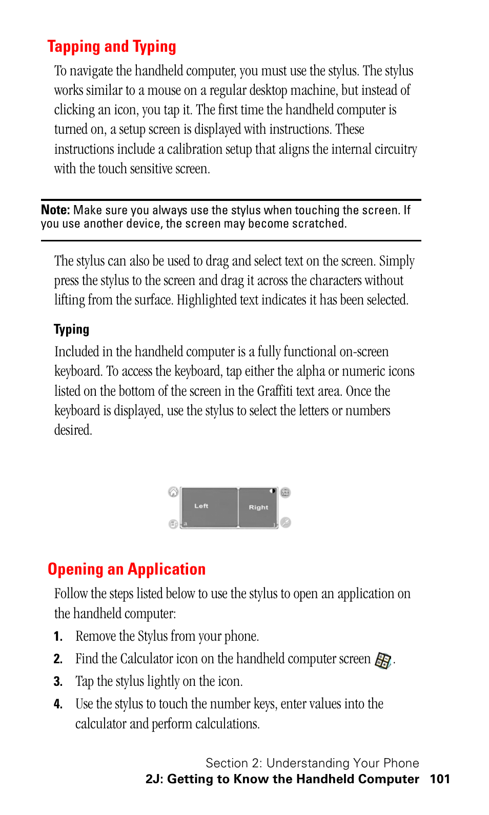 Tapping and typing, Typing, Opening an application | Samsung SPH-I500SS-XAR User Manual | Page 104 / 218