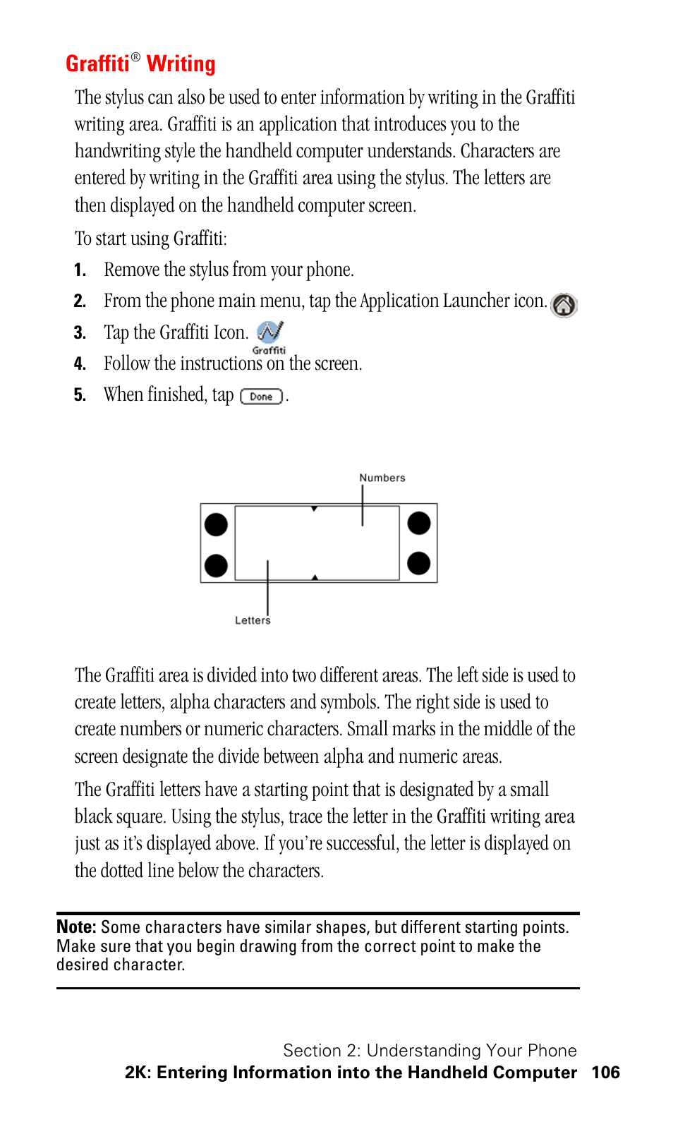 Graffiti® writing, Graffiti, Writing | Samsung SPH-I500SS-XAR User Manual | Page 109 / 218