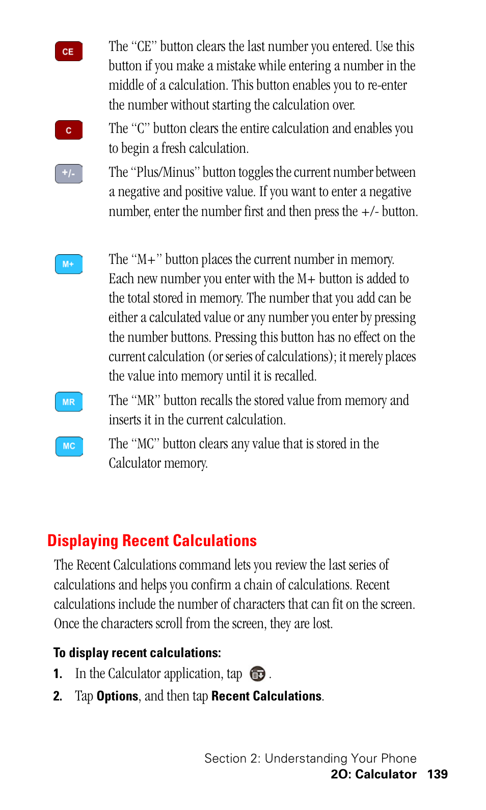 Displaying recent calculations, To display recent calculations | Samsung SPH-I500SS-XAR User Manual | Page 142 / 218