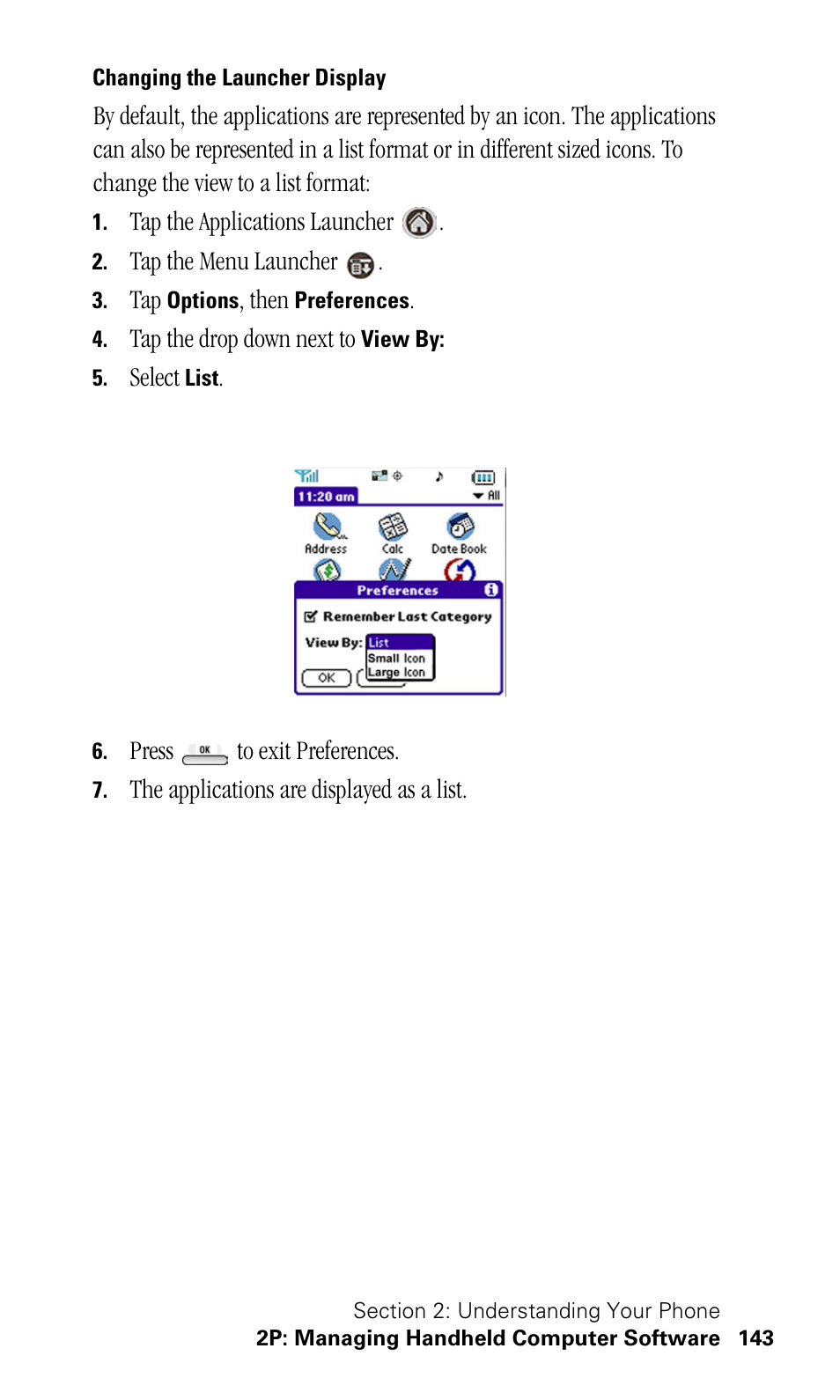 Changing the launcher display | Samsung SPH-I500SS-XAR User Manual | Page 146 / 218