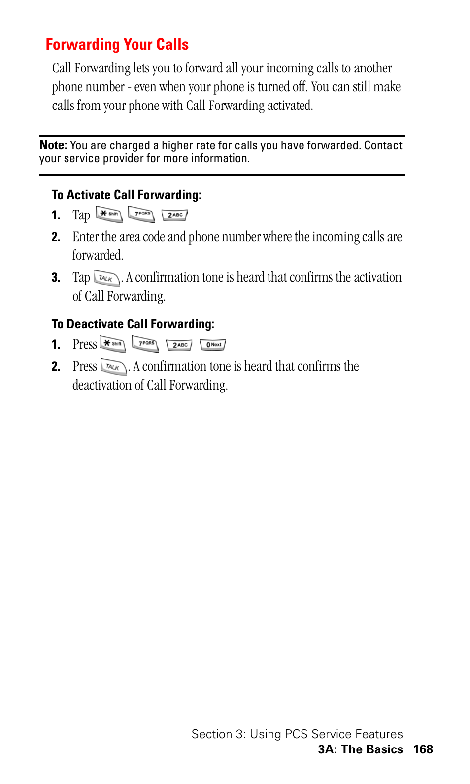 Forwarding your calls, To activate call forwarding, To deactivate call forwarding | Samsung SPH-I500SS-XAR User Manual | Page 171 / 218