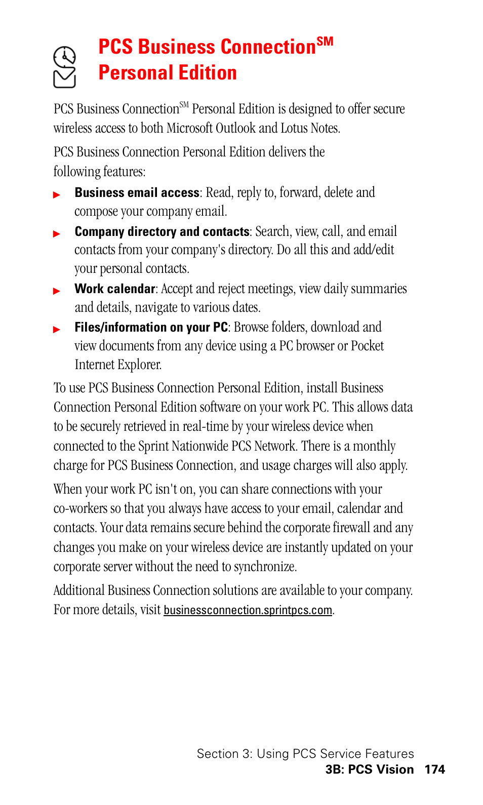 Pcs business connectionsm personal edition, Pcs business connection, Personal edition | Samsung SPH-I500SS-XAR User Manual | Page 177 / 218