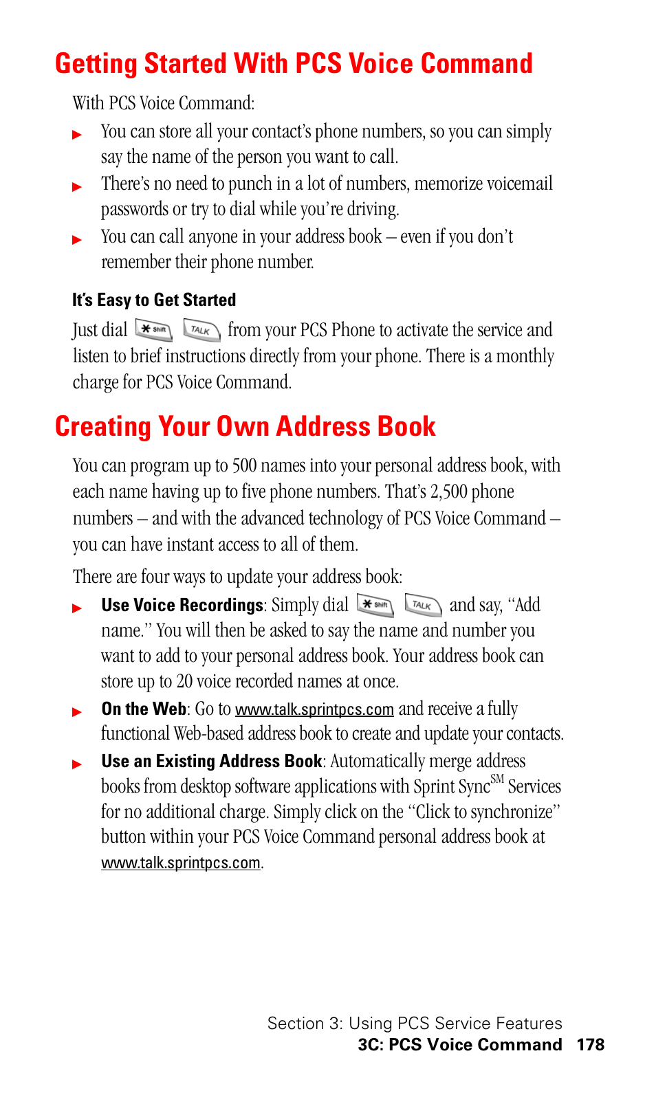 Getting started with pcs voice command, It’s easy to get started, Creating your own address book | Samsung SPH-I500SS-XAR User Manual | Page 181 / 218