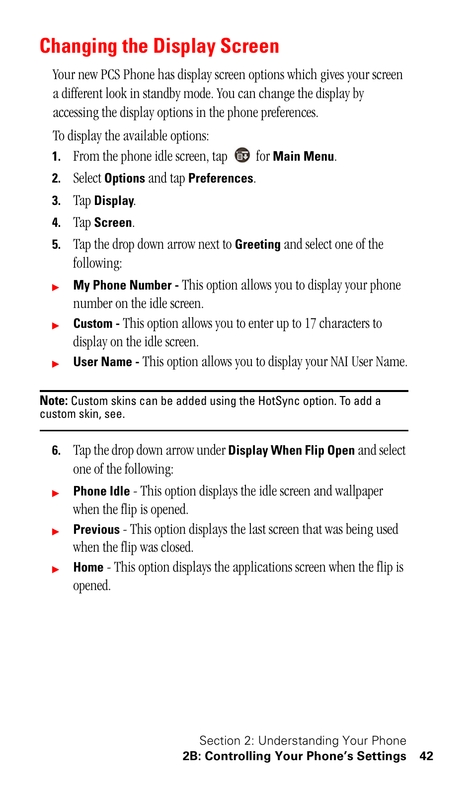 Changing the display screen | Samsung SPH-I500SS-XAR User Manual | Page 45 / 218