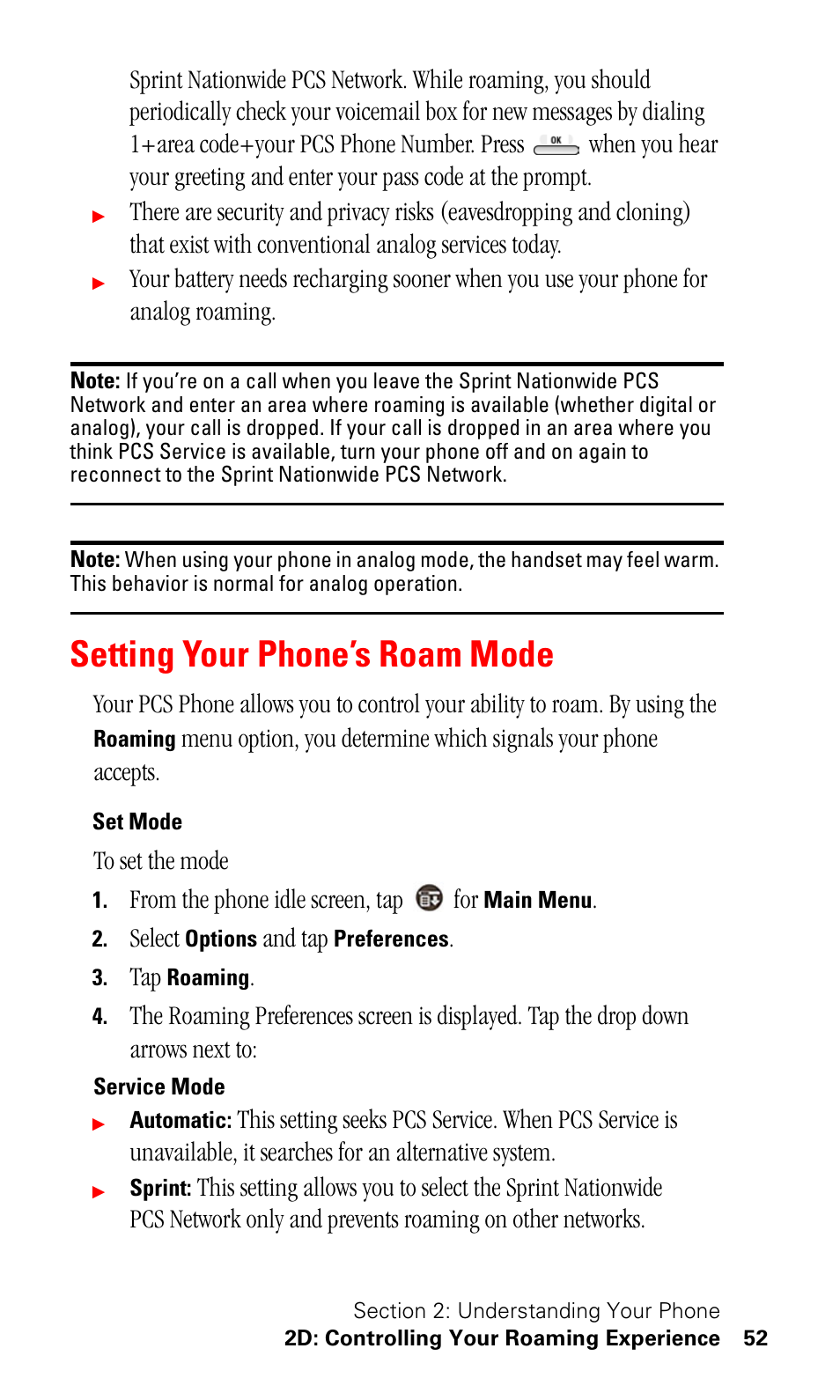 Setting your phone’s roam mode, Set mode | Samsung SPH-I500SS-XAR User Manual | Page 55 / 218
