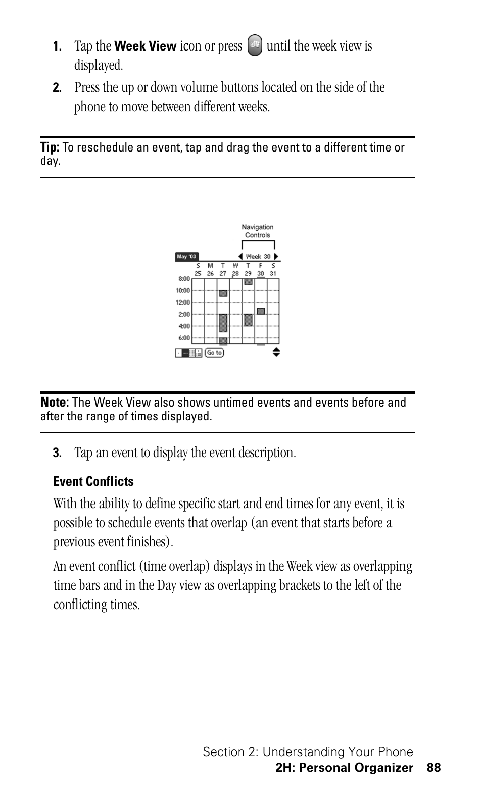 Event conflicts | Samsung SPH-I500SS-XAR User Manual | Page 91 / 218