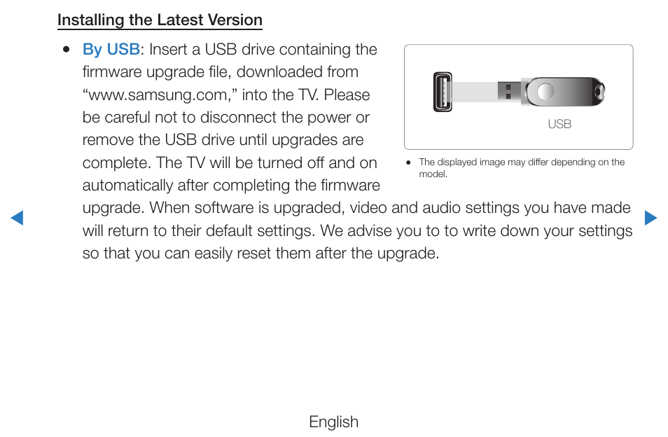English, Installing the latest version | Samsung PN51D490A1DXZA User Manual | Page 144 / 223