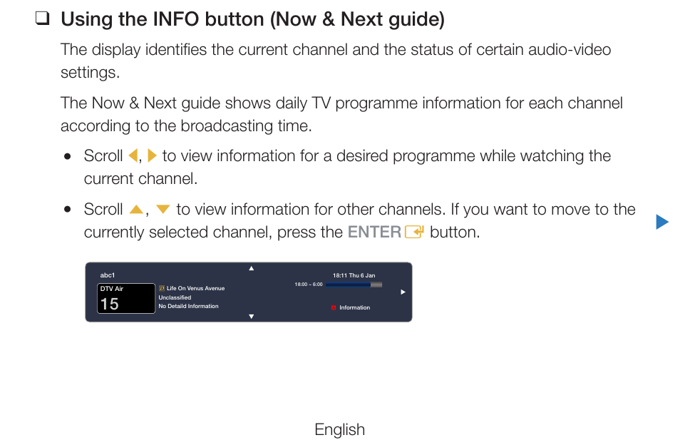 Channel, Using the info button, Now & next guide) | Using the info button (now & next guide), English | Samsung PN51D490A1DXZA User Manual | Page 3 / 223