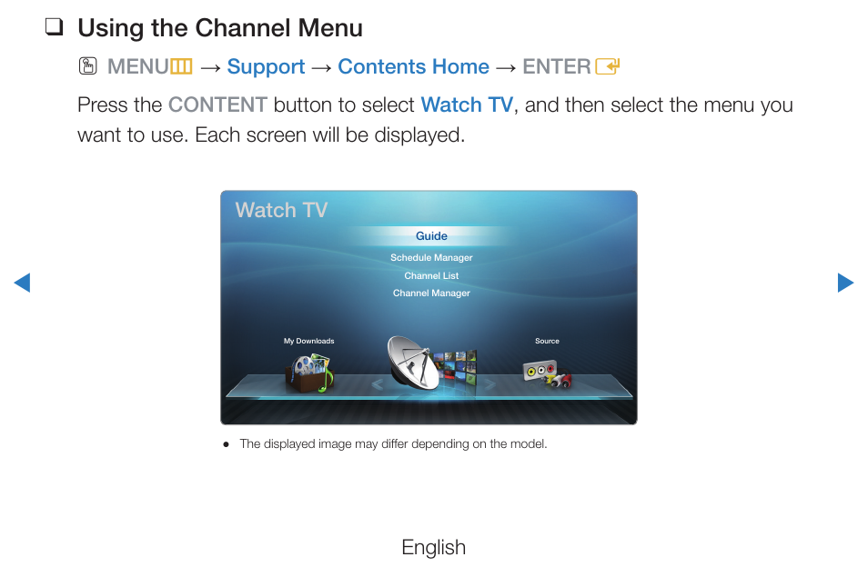 Using the channel menu, English, Watch tv | Samsung PN51D490A1DXZA User Manual | Page 4 / 223