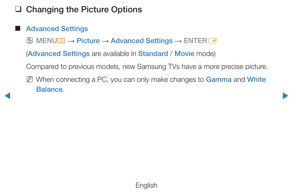 Changing the picture options | Samsung PN51D490A1DXZA User Manual | Page 55 / 223