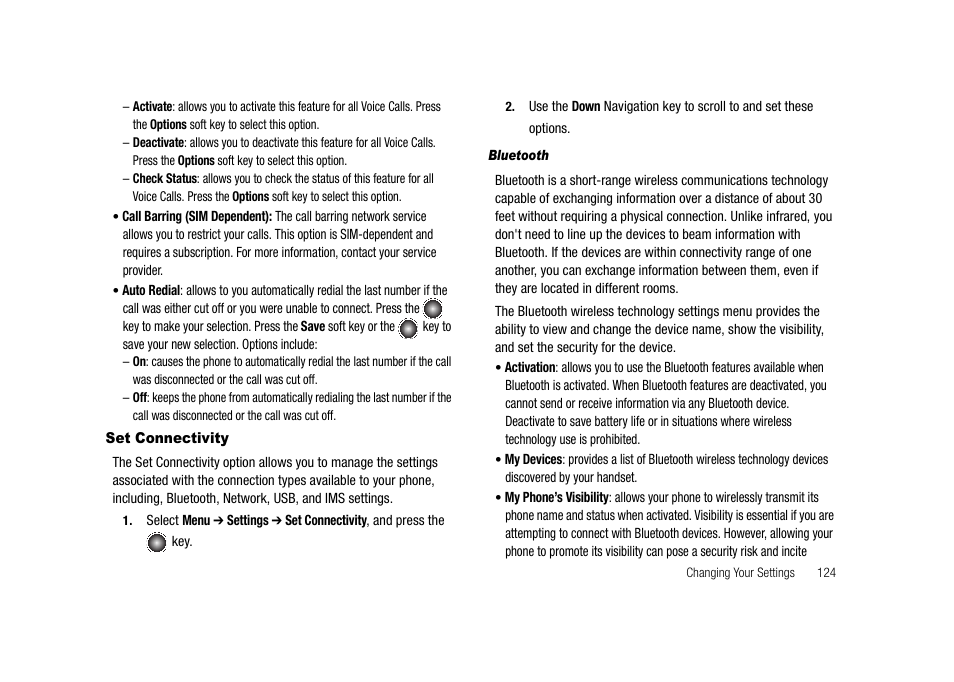 Set connectivity, Procedures, for more information, refer to “set | Samsung SGH-A827DKAATT User Manual | Page 127 / 164