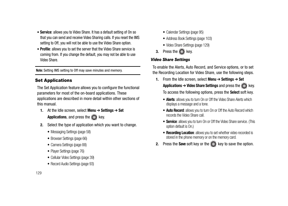Set applications | Samsung SGH-A827DKAATT User Manual | Page 132 / 164