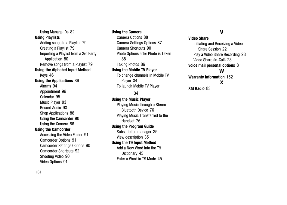 Samsung SGH-A827DKAATT User Manual | Page 164 / 164