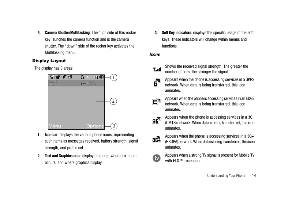 Display layout | Samsung SGH-A827DKAATT User Manual | Page 17 / 164