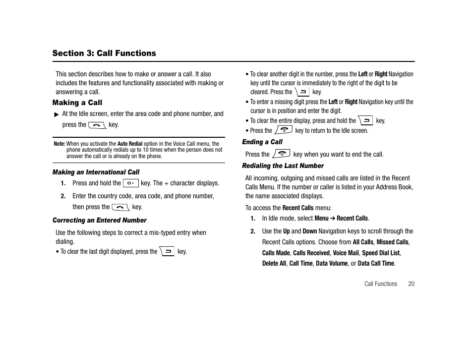 Section 3: call functions, Making a call | Samsung SGH-A827DKAATT User Manual | Page 23 / 164