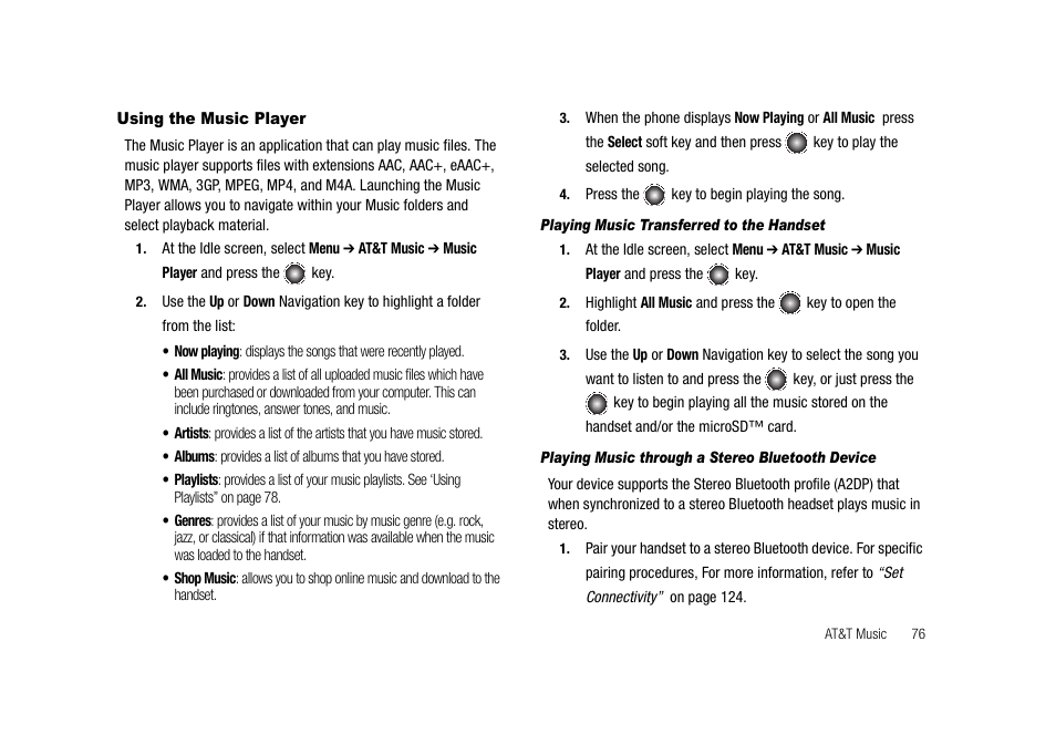 Using the music player | Samsung SGH-A827DKAATT User Manual | Page 79 / 164