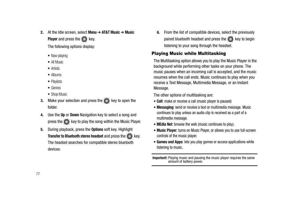 Playing music while multitasking | Samsung SGH-A827DKAATT User Manual | Page 80 / 164