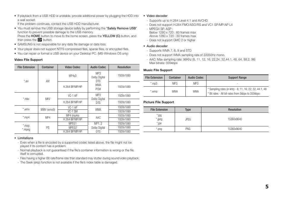 Samsung BD-FM57C-ZA User Manual | Page 5 / 24