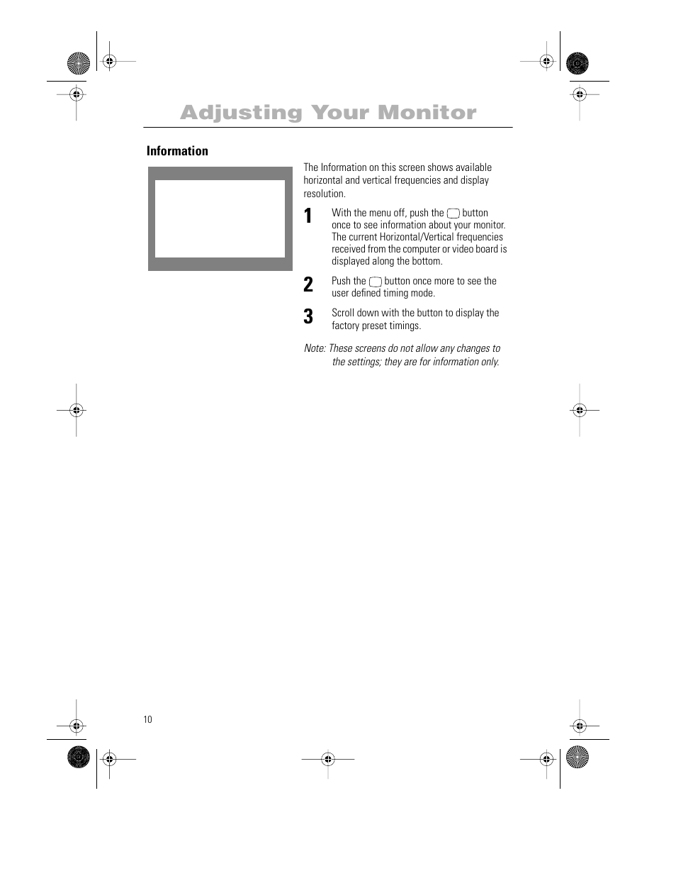 Adjusting your monitor | Samsung PG21LS9U-XAX User Manual | Page 12 / 29