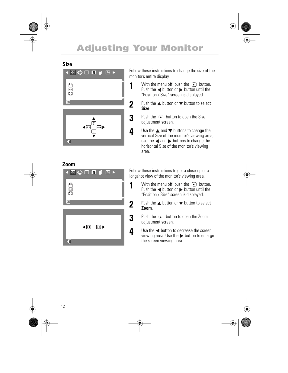 Adjusting your monitor | Samsung PG21LS9U-XAX User Manual | Page 14 / 29