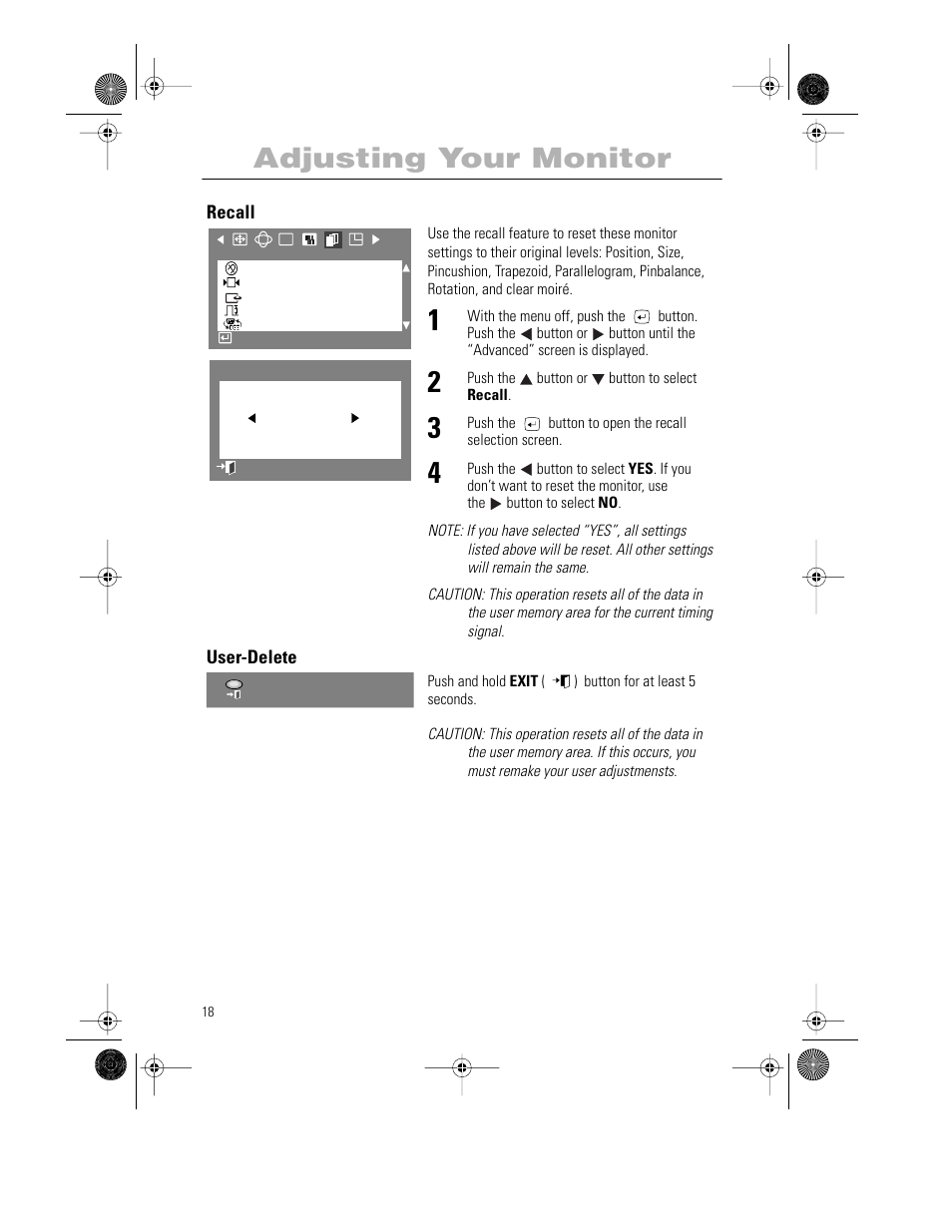 Adjusting your monitor | Samsung PG21LS9U-XAX User Manual | Page 20 / 29