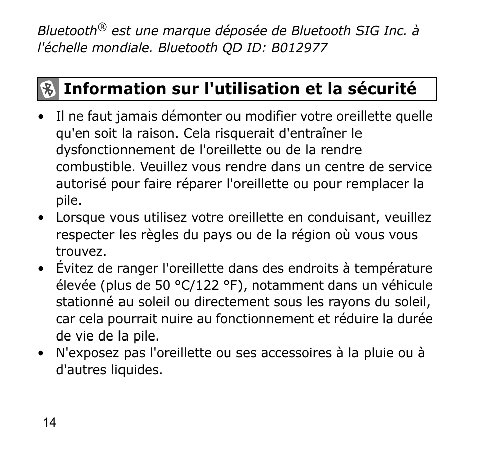 Information sur l'utilisation et la sécurité | Samsung AWEP301JSECSTA User Manual | Page 17 / 60