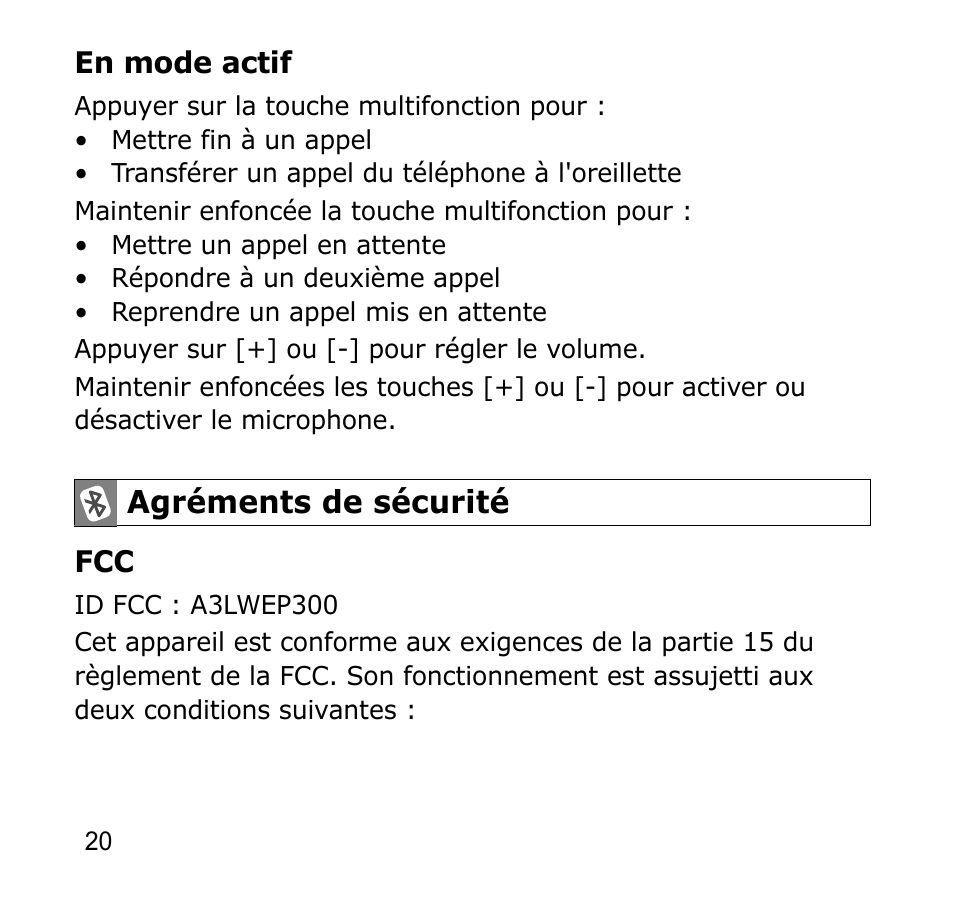 Agréments de sécurité | Samsung AWEP301JSECSTA User Manual | Page 23 / 60