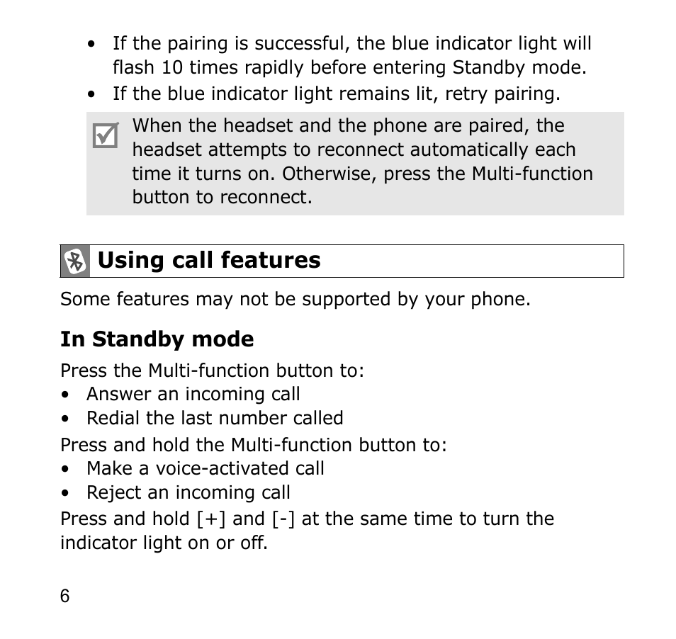 Using call features | Samsung AWEP301JSECSTA User Manual | Page 9 / 60