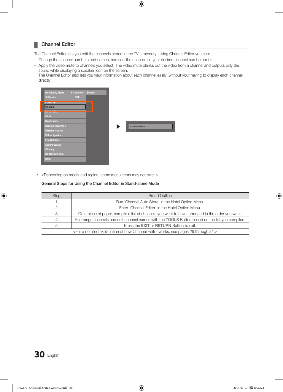 Channel editor | Samsung HG28NC673AFXZA User Manual | Page 30 / 39