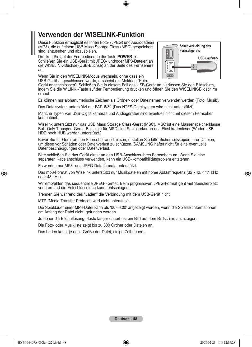 Verwenden der wiselink-funktion | Samsung LE40A556P1F User Manual | Page 190 / 564