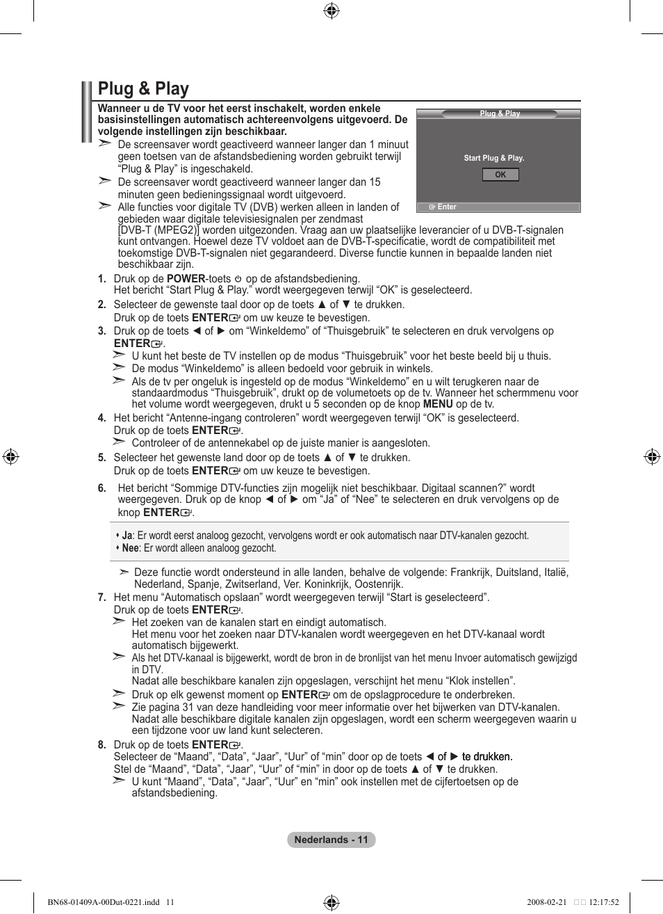 Plug & play | Samsung LE40A556P1F User Manual | Page 223 / 564