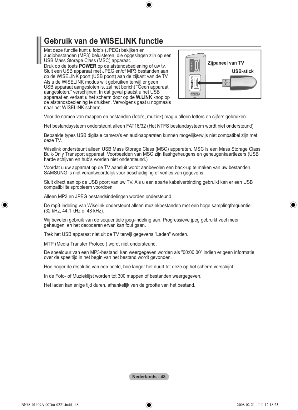 Gebruik van de wiselink functie | Samsung LE40A556P1F User Manual | Page 260 / 564