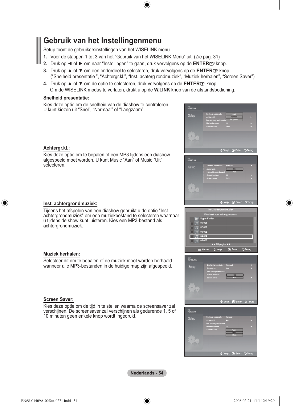 Gebruik van het instellingenmenu, Nederlands | Samsung LE40A556P1F User Manual | Page 266 / 564