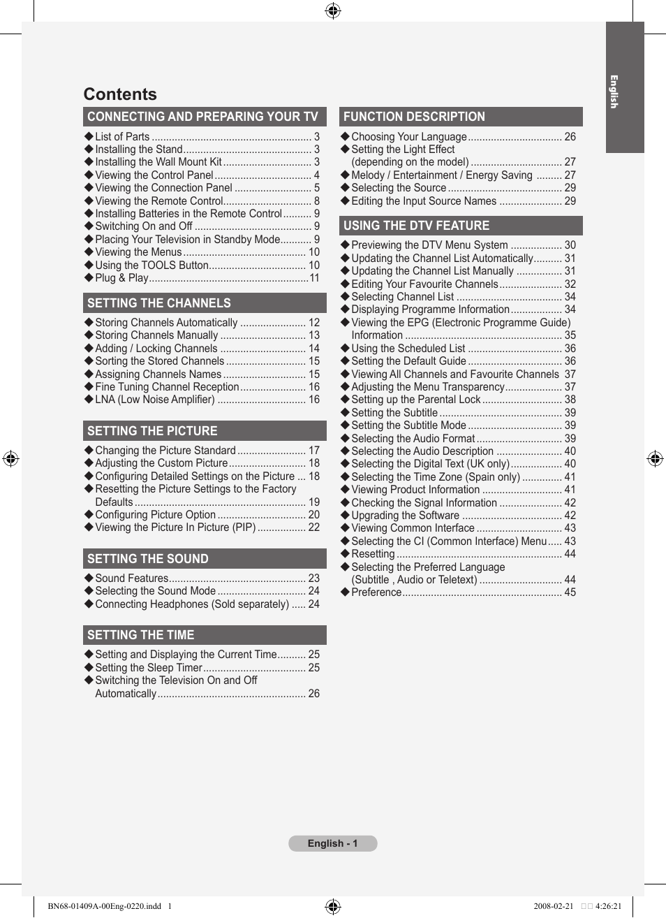 Samsung LE40A556P1F User Manual | Page 3 / 564