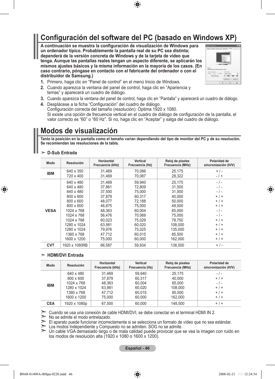 Modos de visualización | Samsung LE40A556P1F User Manual | Page 400 / 564