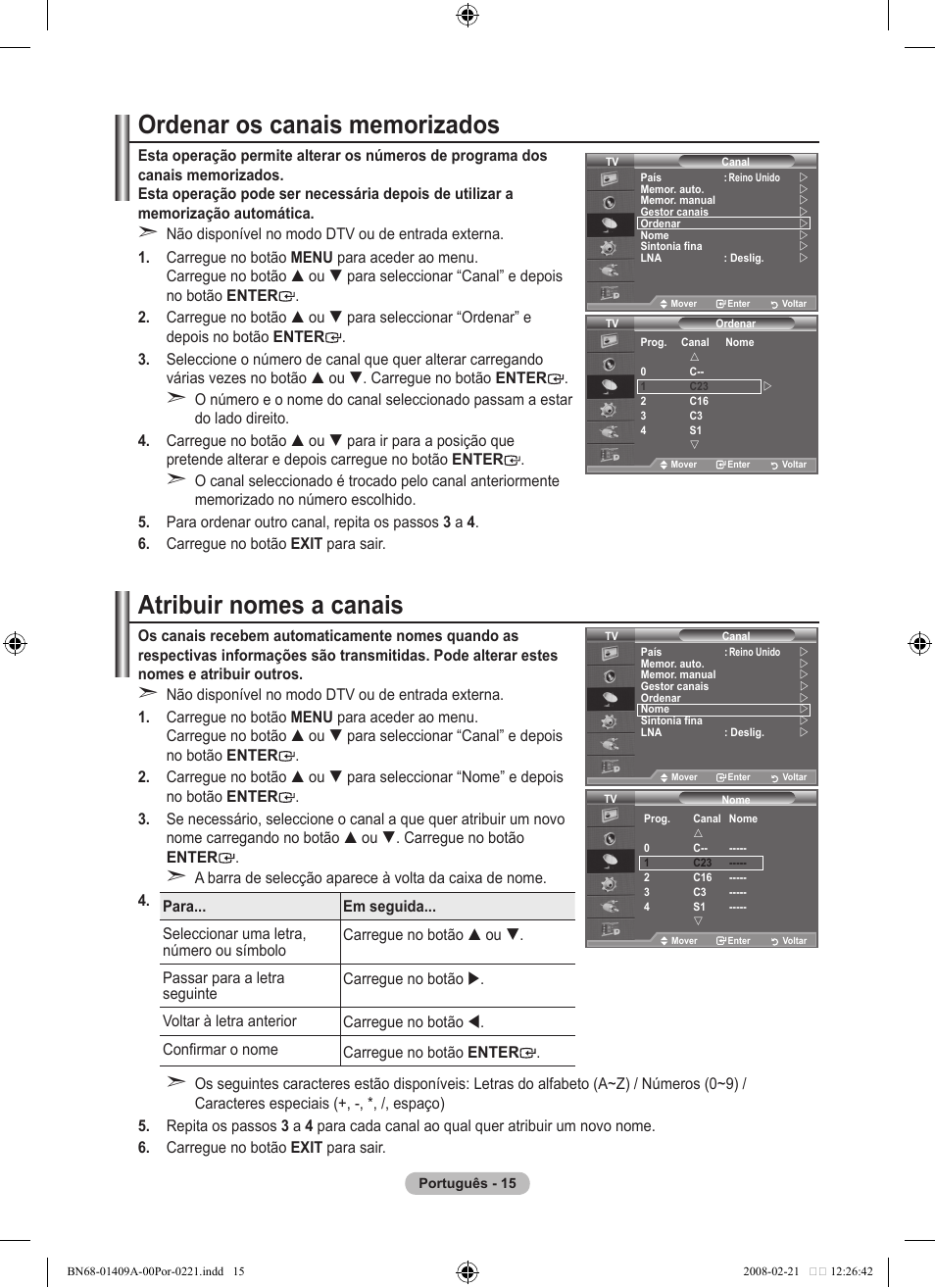 Atribuir nomes a canais | Samsung LE40A556P1F User Manual | Page 439 / 564