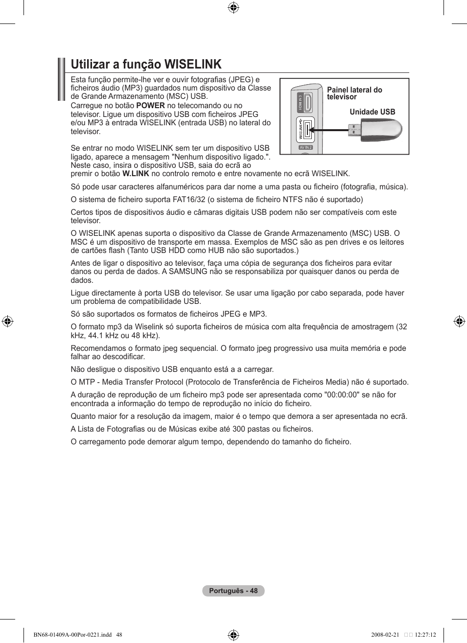 Utilizar a função wiselink | Samsung LE40A556P1F User Manual | Page 472 / 564