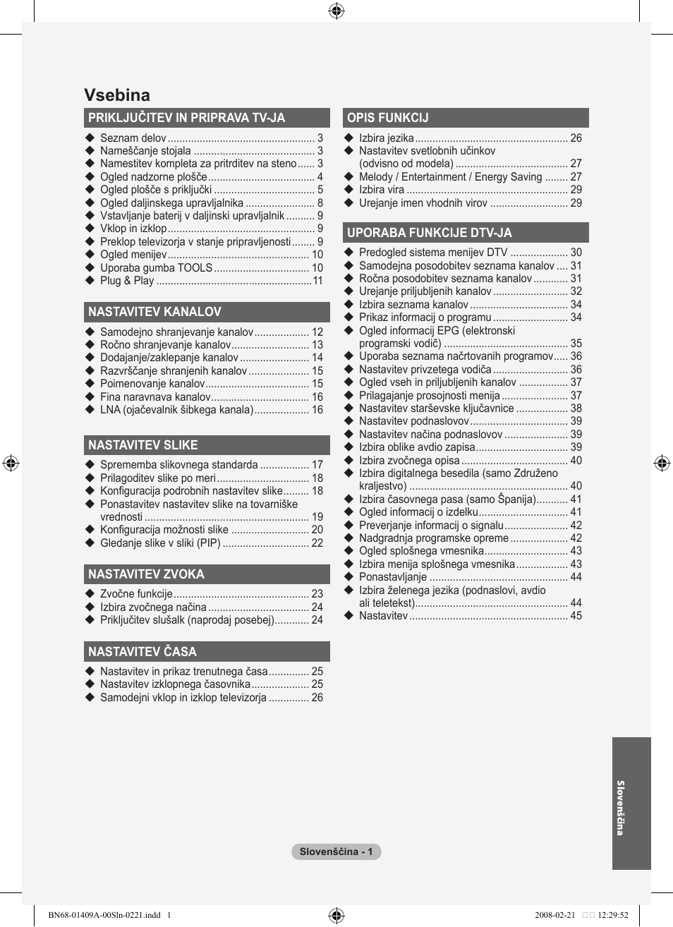 Vsebina | Samsung LE40A556P1F User Manual | Page 495 / 564