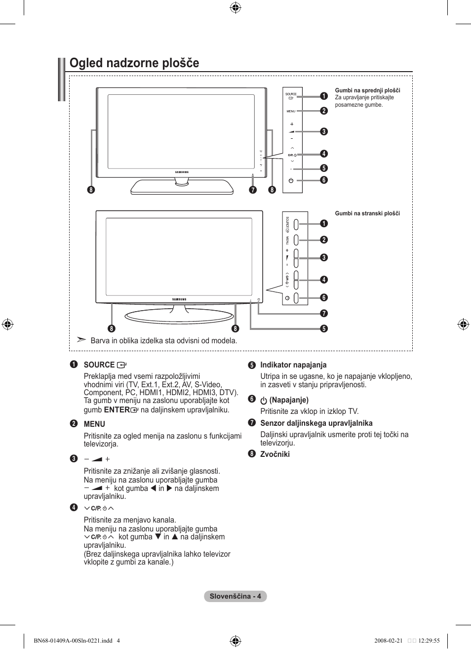 Ogled nadzorne plošče | Samsung LE40A556P1F User Manual | Page 498 / 564