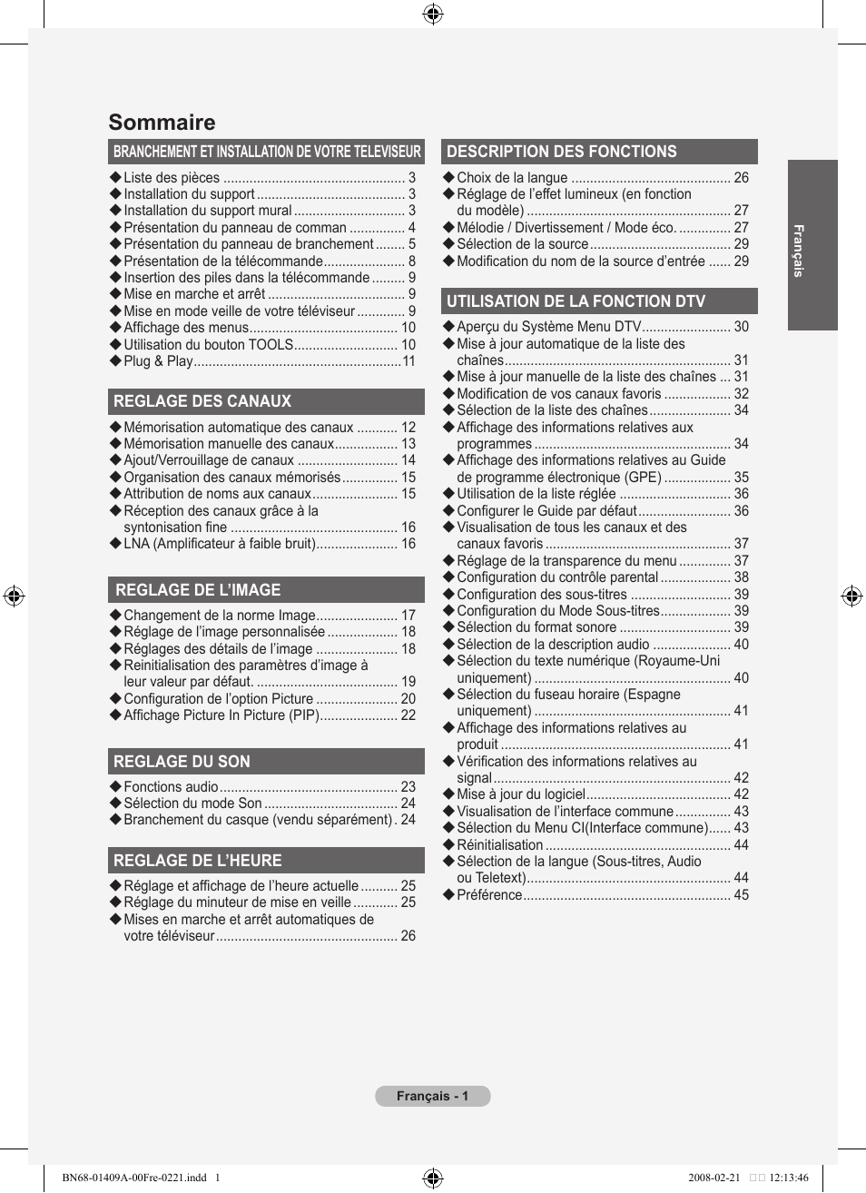 Sommaire | Samsung LE40A556P1F User Manual | Page 73 / 564