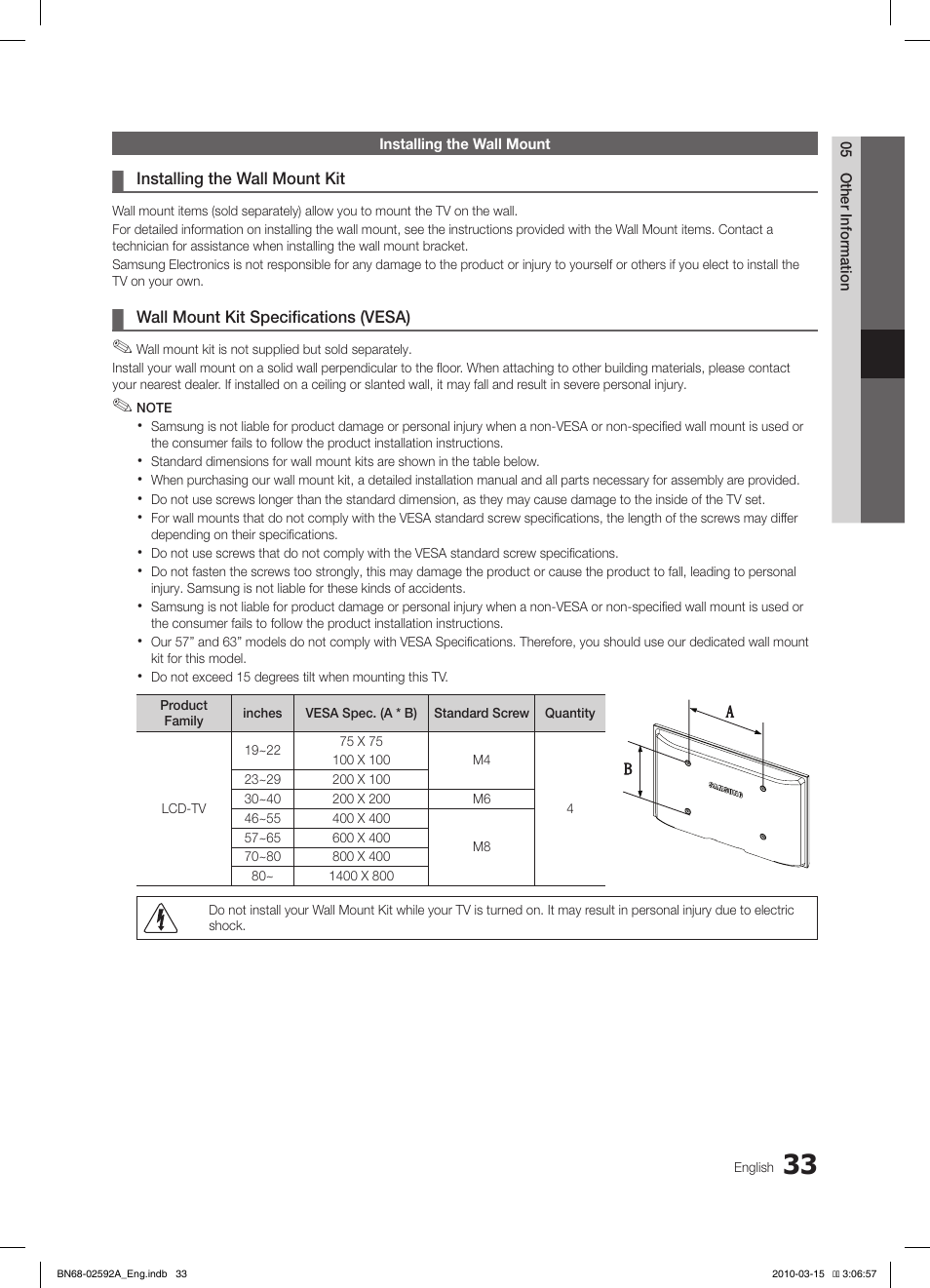 Samsung LE26C450E1W User Manual | Page 33 / 158