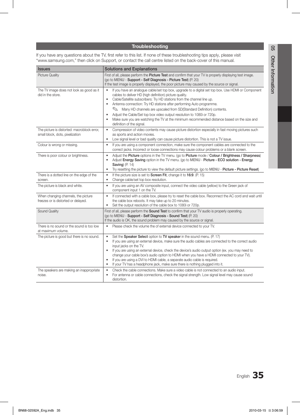 Samsung LE26C450E1W User Manual | Page 35 / 158