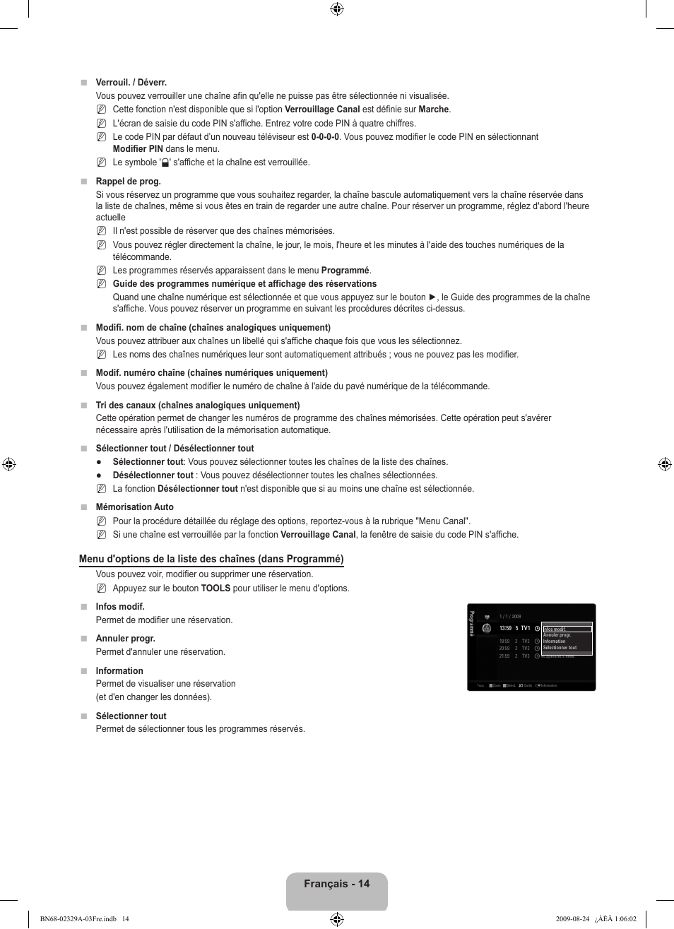 Français - 14 | Samsung UE40B7020WW User Manual | Page 104 / 704